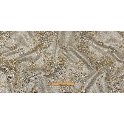 Metallic Silver and Gold Floral Luxury Brocade Full