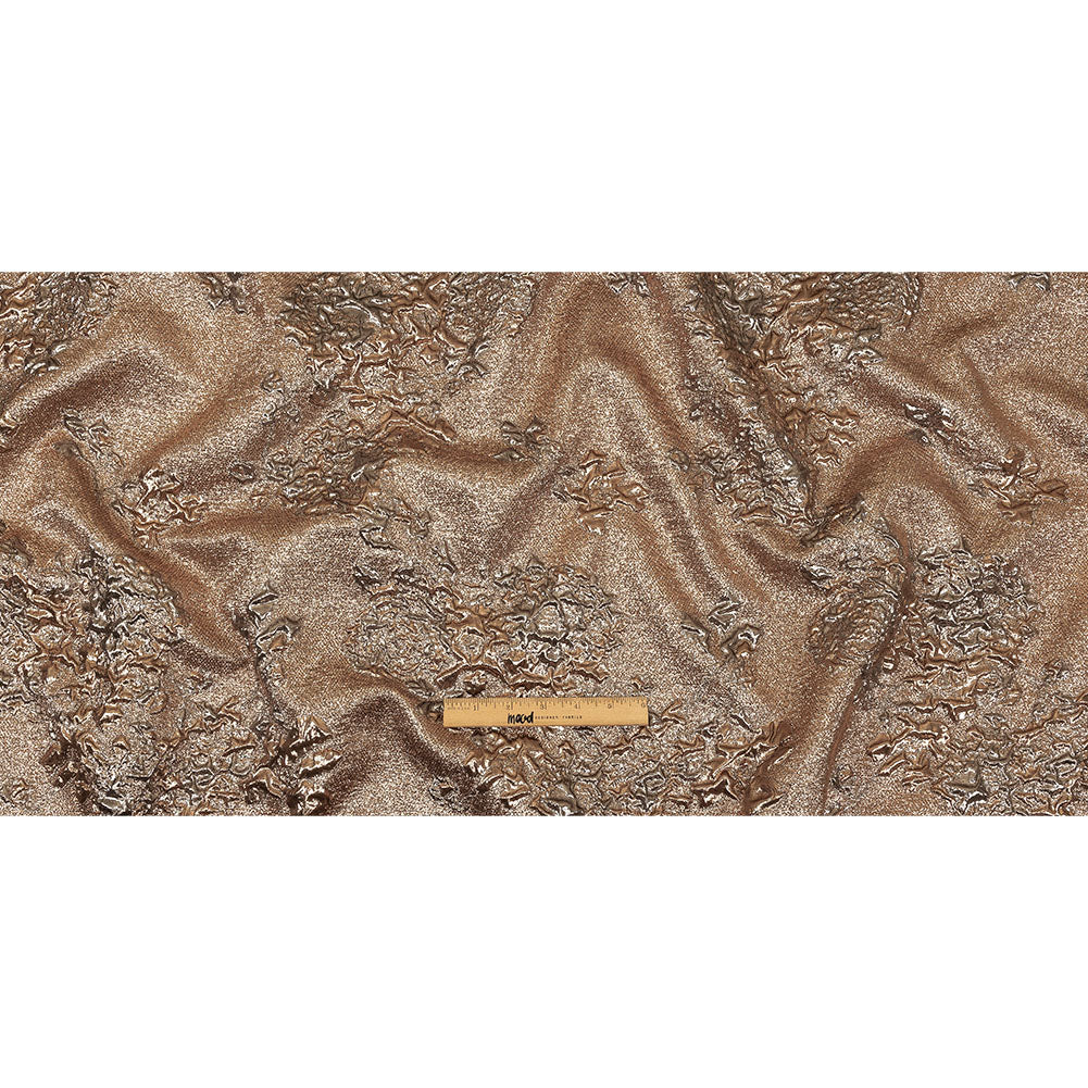 Metallic Gunmetal and Copper Floral Luxury Brocade Full