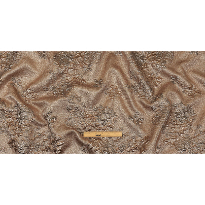 Metallic Gunmetal and Copper Floral Luxury Brocade Full