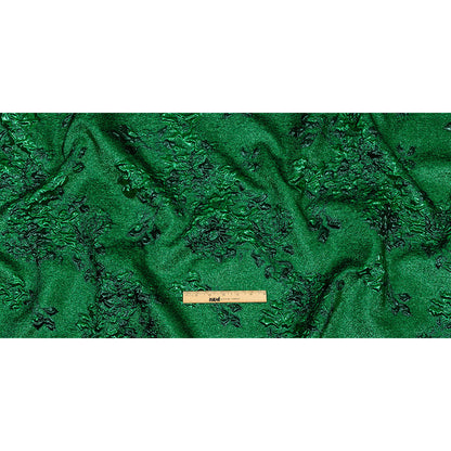 Metallic Emerald and Forest Floral Luxury Brocade Full