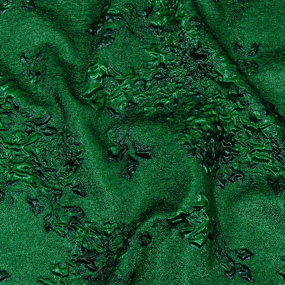 Metallic Emerald and Forest Floral Luxury Brocade