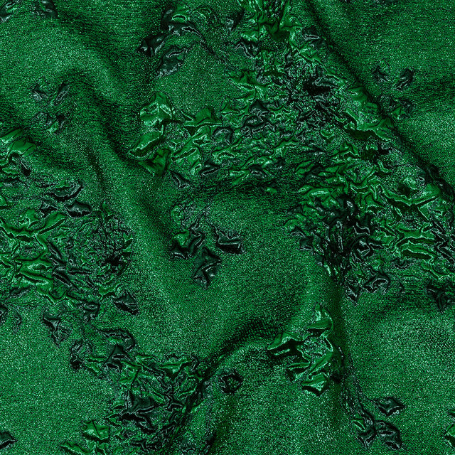 Metallic Emerald and Forest Floral Luxury Brocade