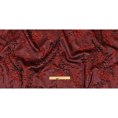 Metallic Scarlet and Burgundy Floral Luxury Brocade Full