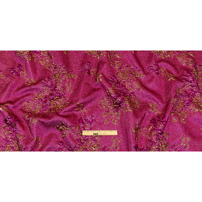 Metallic Fuchsia and Gold Floral Luxury Brocade Full