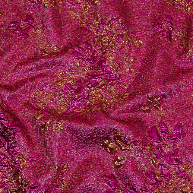 Metallic Fuchsia and Gold Floral Luxury Brocade