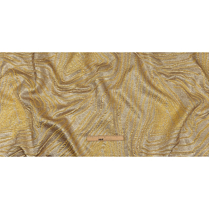 Metallic Gold and Mustard Contour Lines Luxury Brocade Full