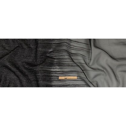 Metallic Black Lines Luxury Organza Brocade Full
