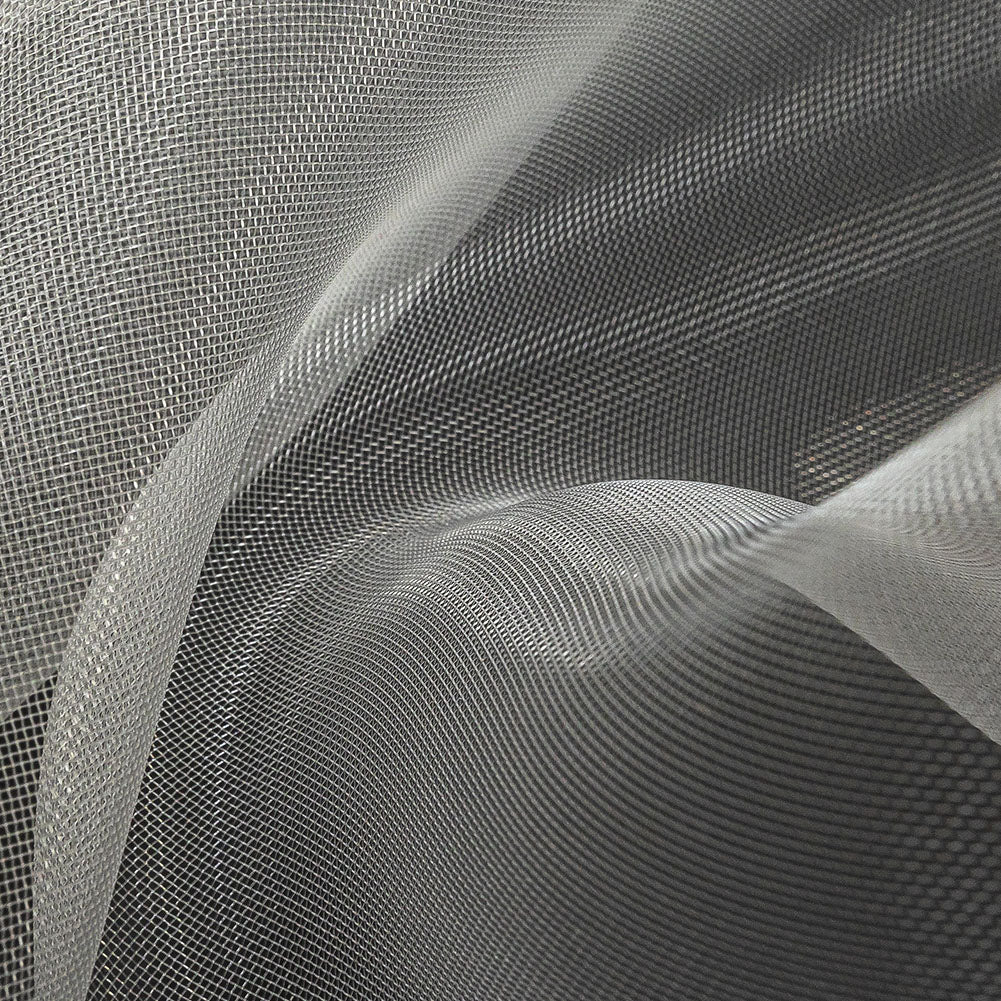 Stiff Mesh-Like Polyester Organza - White - Iris Collection Detail
