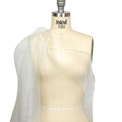 Stiff Mesh-Like Polyester Organza - White - Iris Collection Drape