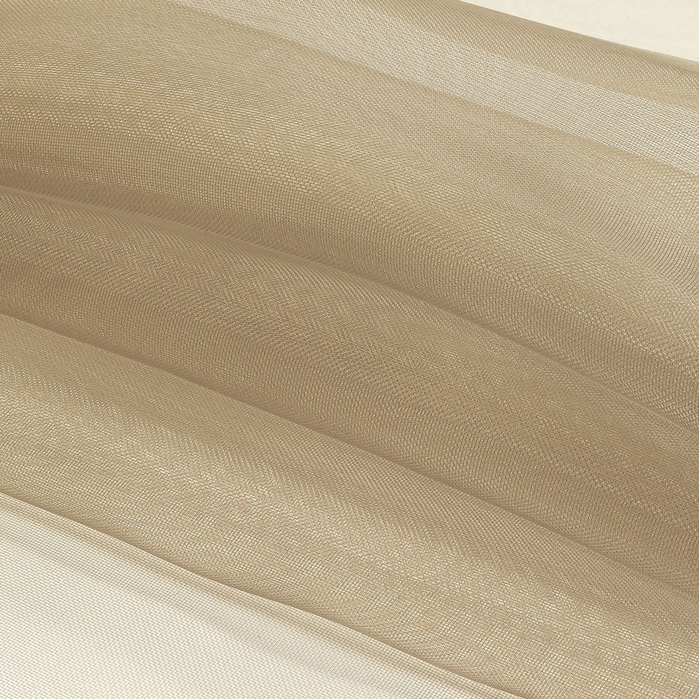 Stiff Mesh-Like Polyester Organza - Warm Olive - Iris Collection Folded