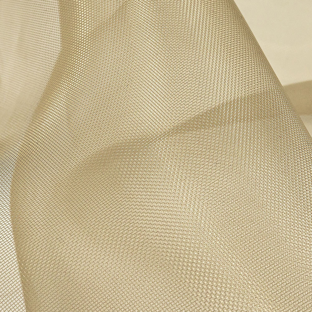 Stiff Mesh-Like Polyester Organza - Warm Olive - Iris Collection Detail