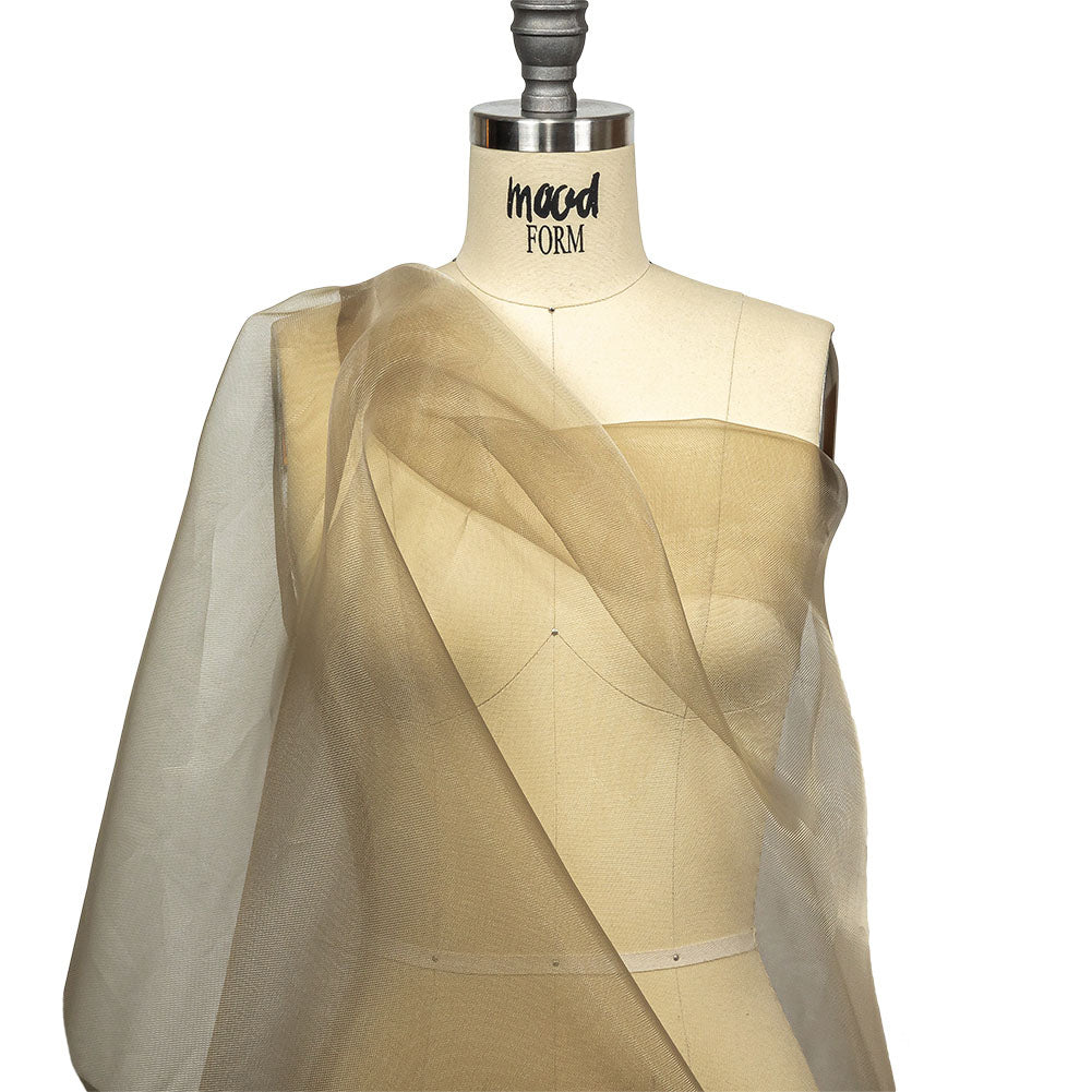 Stiff Mesh-Like Polyester Organza - Warm Olive - Iris Collection Drape