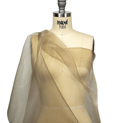 Stiff Mesh-Like Polyester Organza - Warm Olive - Iris Collection Drape