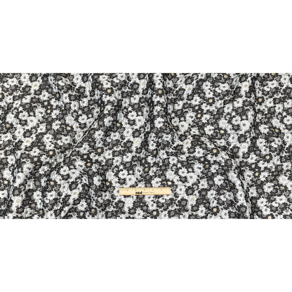 Black, Gray and Metallic Gold Floral Luxury Brocade Full