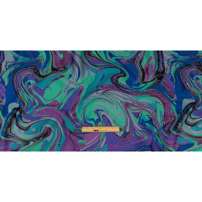 Lilac, Seafoam and Blue Marbled Metallic Luxury Brocade Full