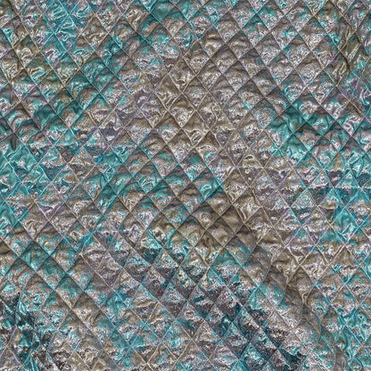 Metallic Silver, Lilac and Sky Diamond Quilted Luxury Brocade