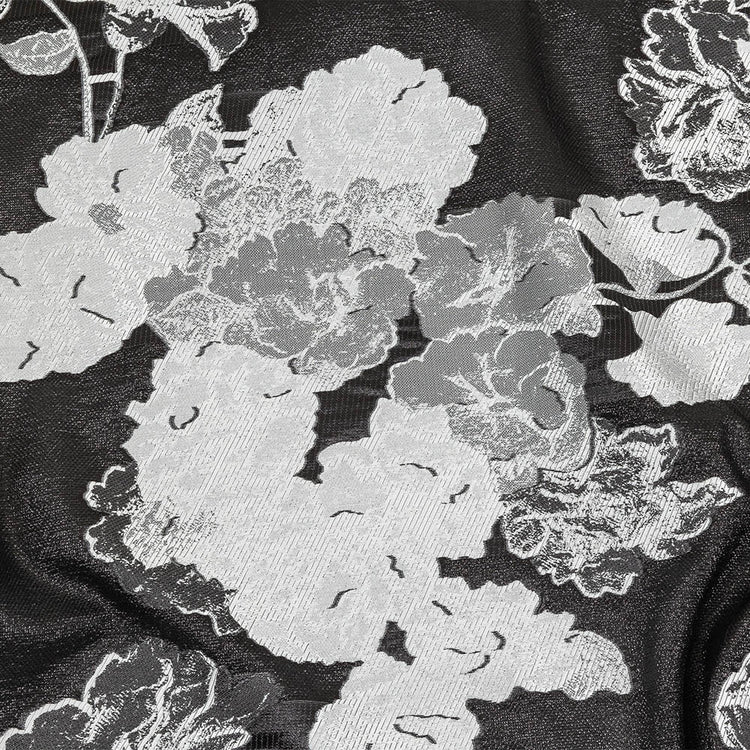 template--26688905969737__main-Metallic Black and White Floral Luxury Burnout Brocade
