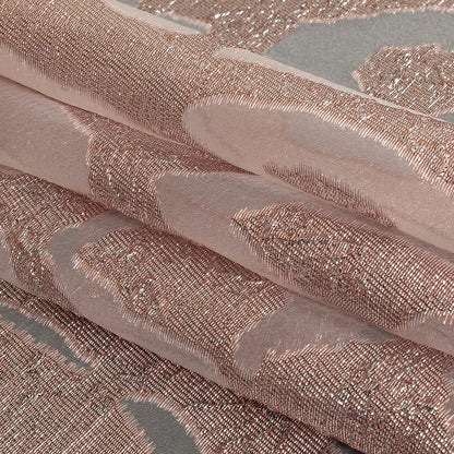 Metallic Rose Pink Animal Spots Luxury Burnout Brocade Folded