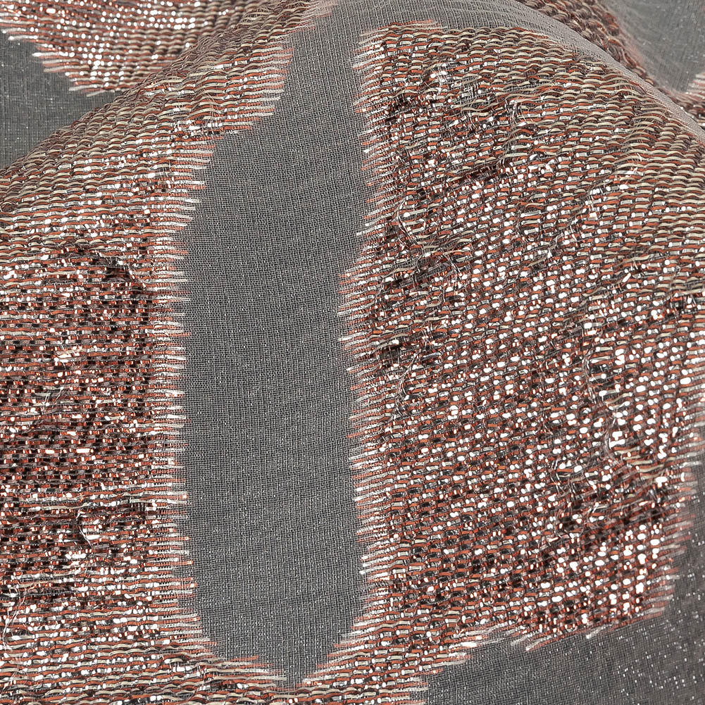 Metallic Rose Pink Animal Spots Luxury Burnout Brocade Detail