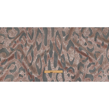 Metallic Rose Pink Animal Spots Luxury Burnout Brocade Full
