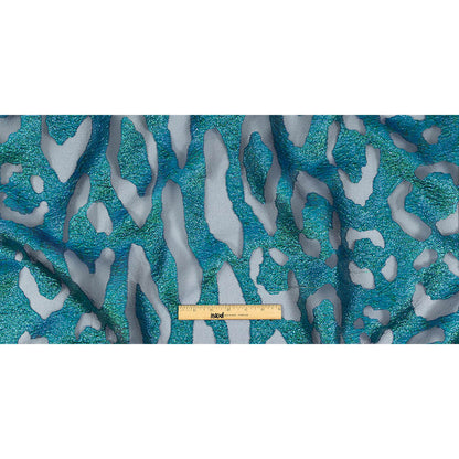 Metallic Royal and Emerald Animal Spots Luxury Burnout Brocade Full