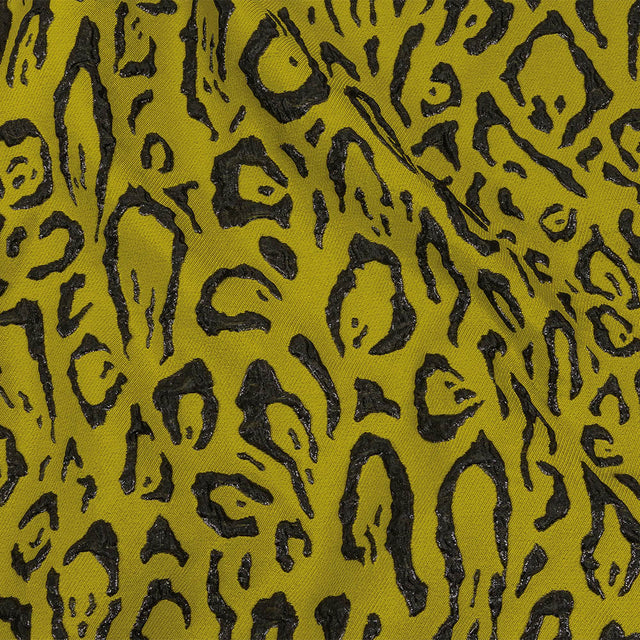 Metallic Black and Mustard Animal Spots Luxury Brocade