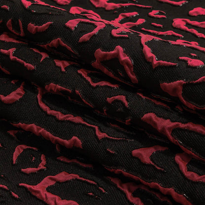 Metallic Black and Hot Pink Animal Spots Luxury Brocade Folded