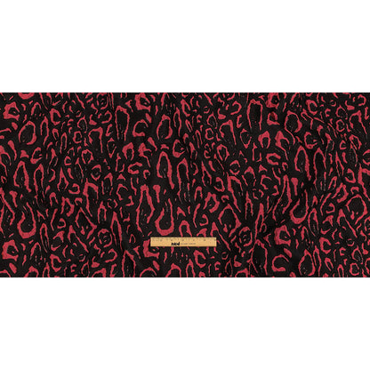 Metallic Black and Hot Pink Animal Spots Luxury Brocade Full