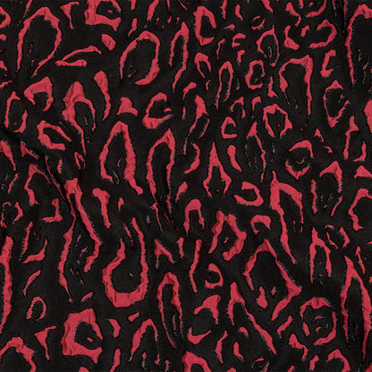 Metallic Black and Hot Pink Animal Spots Luxury Brocade