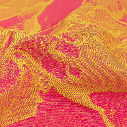 Neon Pink and Yellow Distressed Roses Luxury Brocade Detail