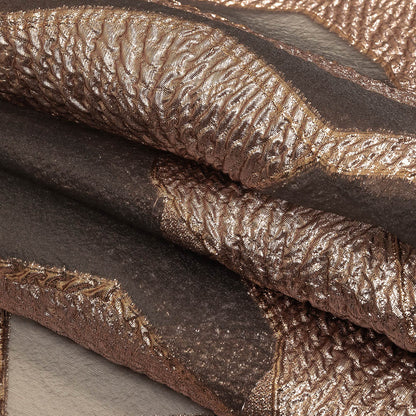 Metallic Rose Gold Abstract Luxury Burnout Brocade Folded