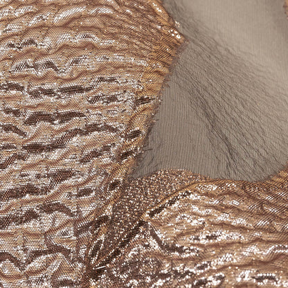 Metallic Rose Gold Abstract Luxury Burnout Brocade Detail