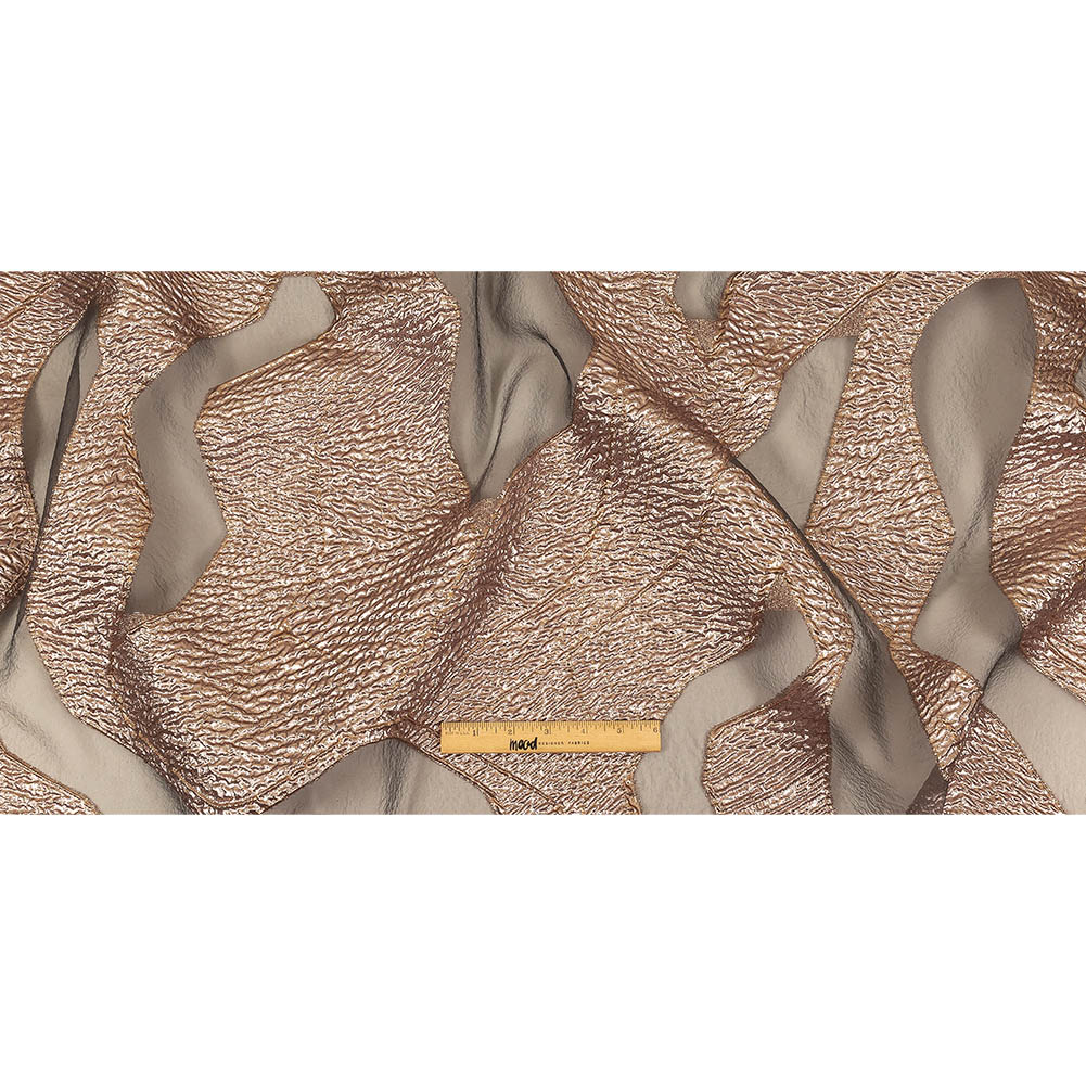 Metallic Rose Gold Abstract Luxury Burnout Brocade Full