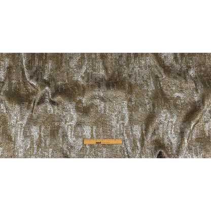 Metallic Silver and Gold Abstract Luxury Plisse Brocade Full
