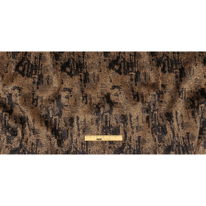 Metallic Bronze and Black Abstract Luxury Plisse Brocade Full