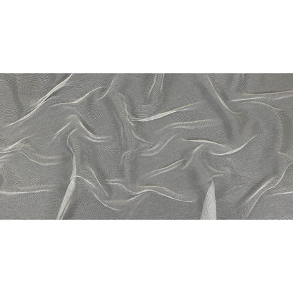 Metallic Silver and White Textural Stripes Luxe Novelty Mesh Full