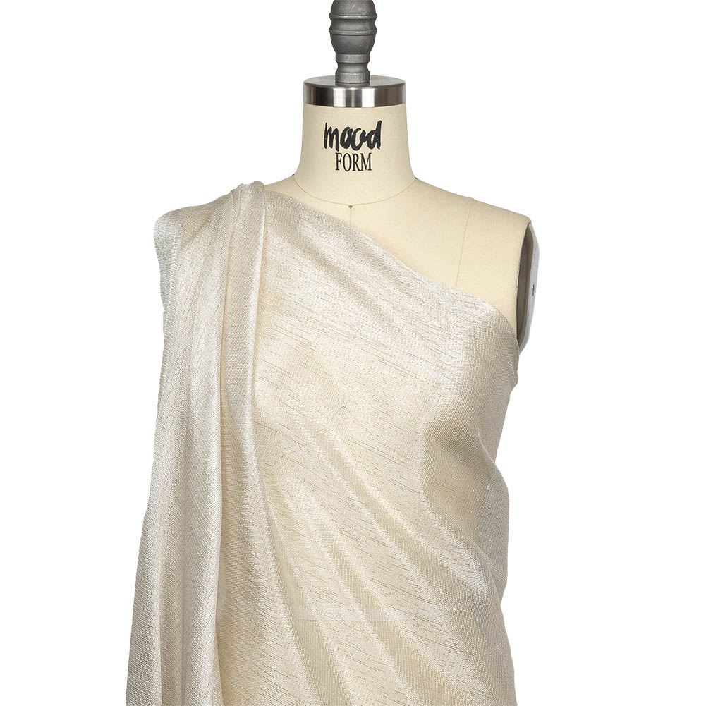 Metallic Gold and White Luxe Novelty Mesh Drape