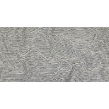 Metallic Silver and White Barcode Stripes Luxe Novelty Mesh Full