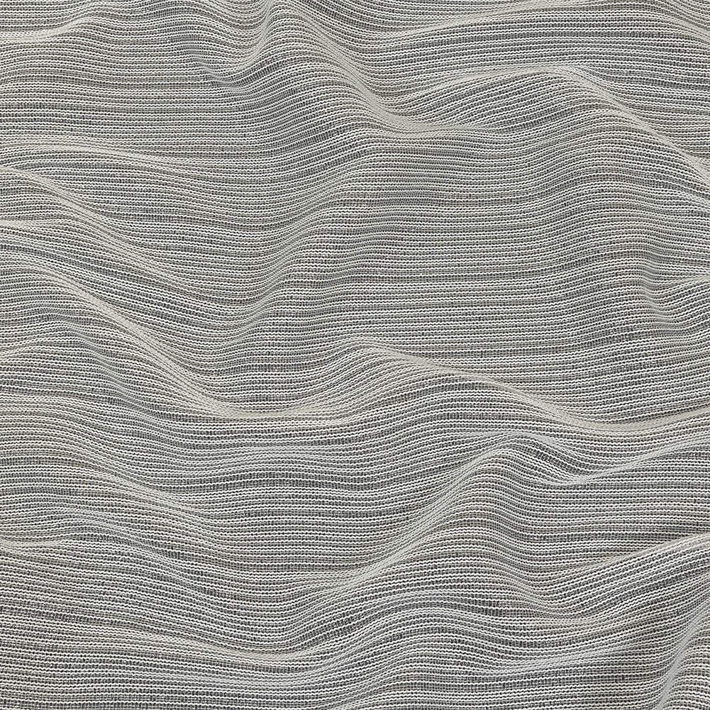 Metallic Silver and White Barcode Stripes Luxe Novelty Mesh