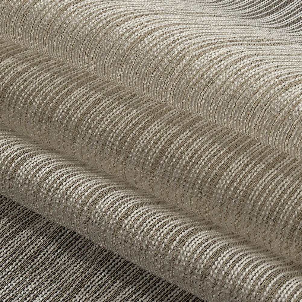Metallic Gold and White Barcode Stripes Luxe Novelty Mesh Folded