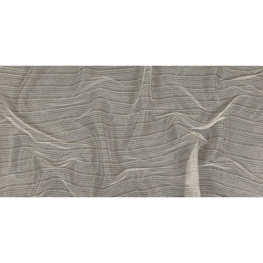 Metallic Gold and White Barcode Stripes Luxe Novelty Mesh Full