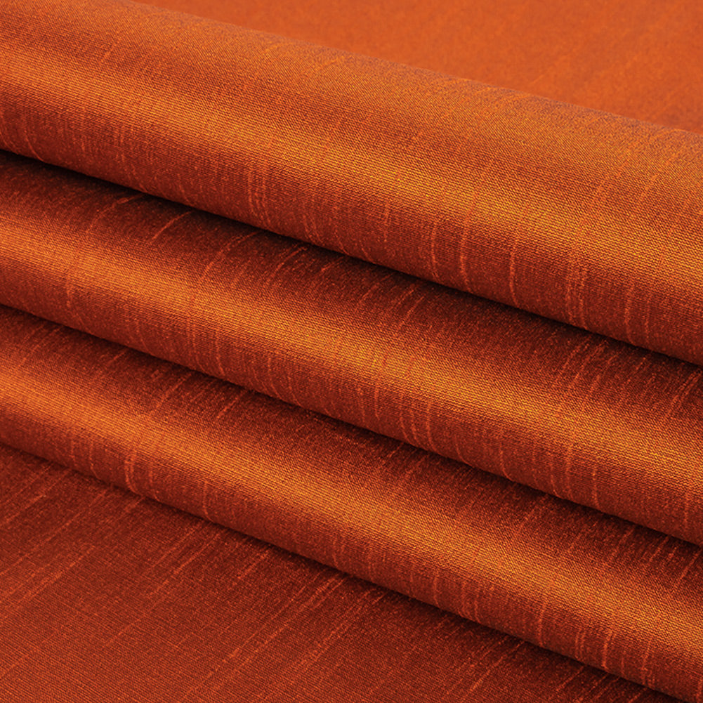 Polyester Shantung - Rustic Orange - Eirian Collection - Folded