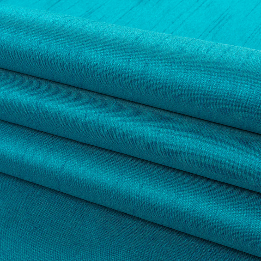 Polyester Shantung - Teal Blue - Eirian Collection - Folded