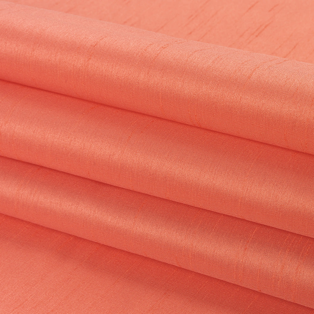 Polyester Shantung - Coral - Eirian Collection - Folded