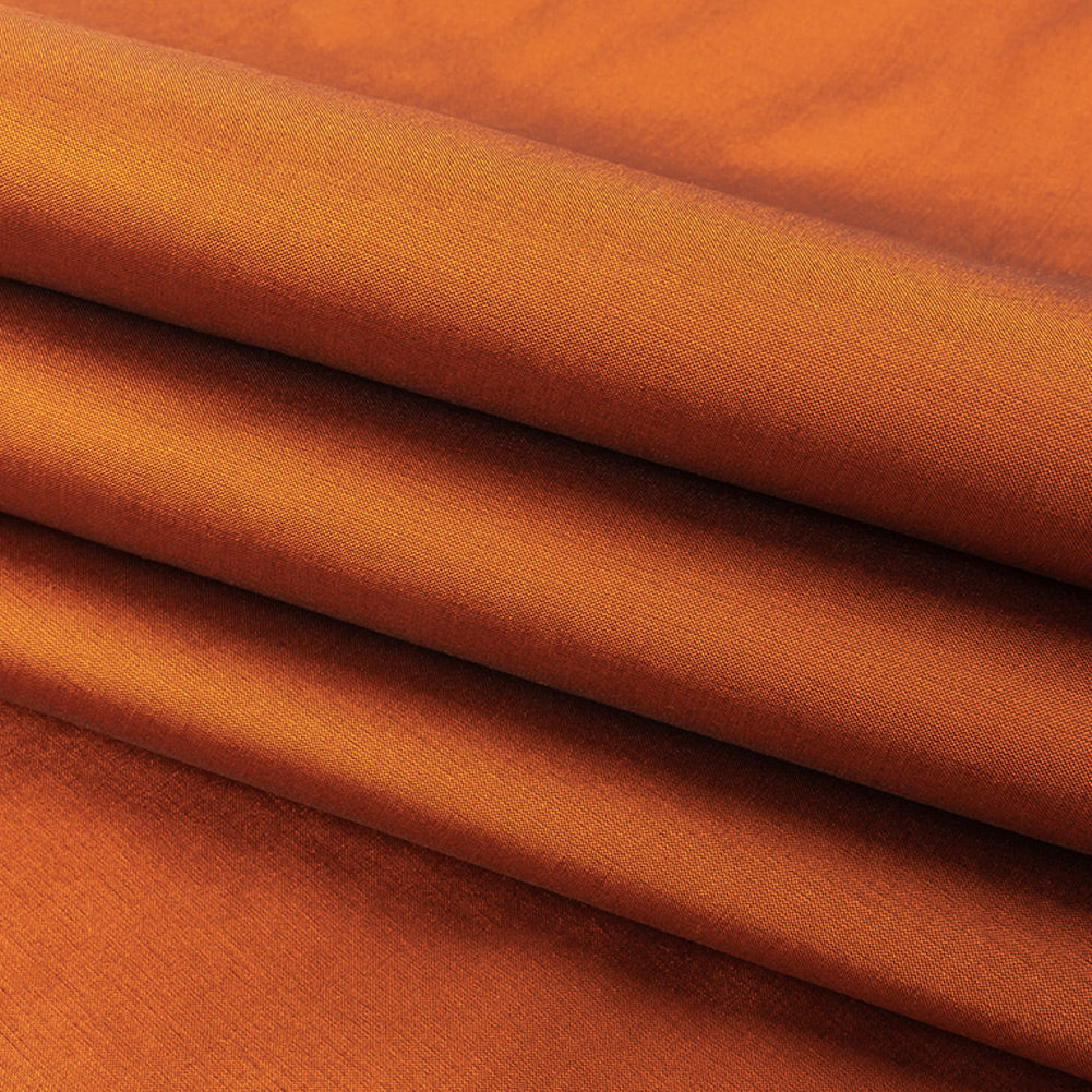 Polyester Taffeta - Plain Dyed Rustic Orange - Bellamy Collection - Folded