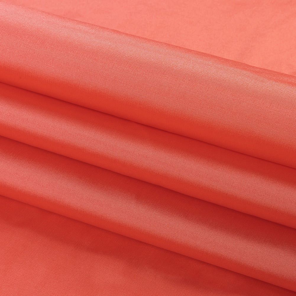 Polyester Taffeta - Plain Dyed Coral Reef Pink - Bellamy Collection - Folded