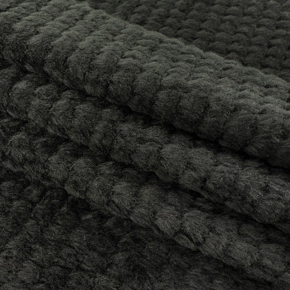 Black Plush Polyester Bubble Fleece Folded