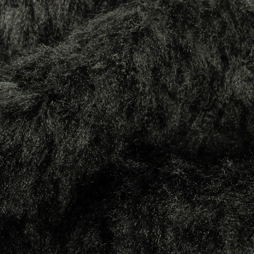 Black Plush Polyester Bubble Fleece Detail