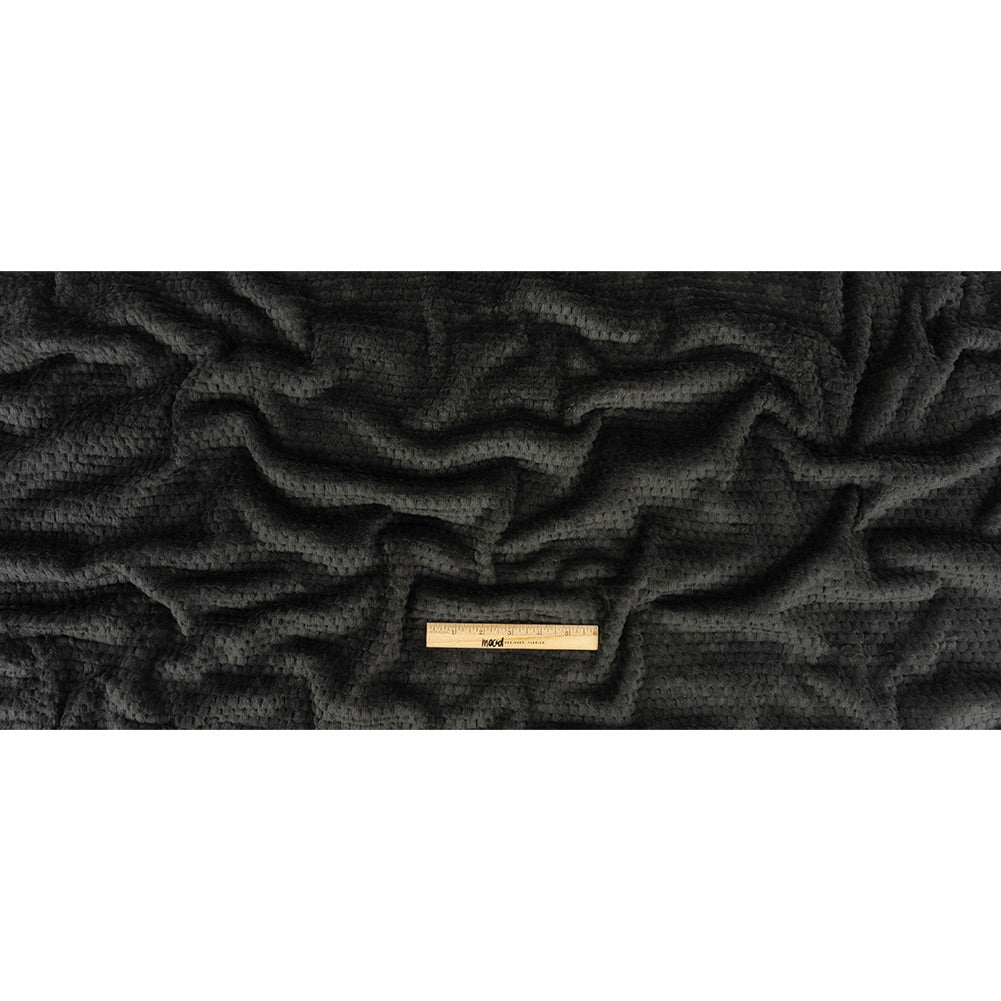 Black Plush Polyester Bubble Fleece Full