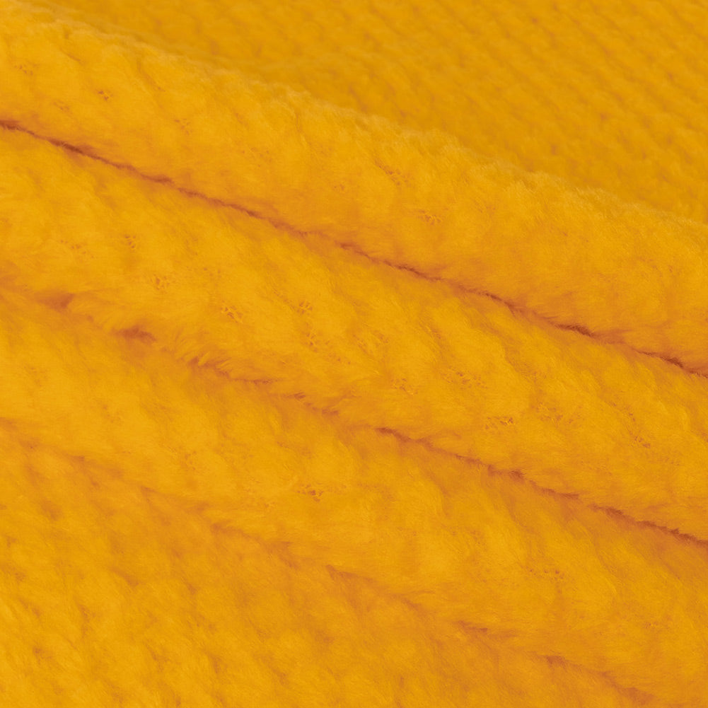 Citrus Plush Polyester Bubble Fleece Folded